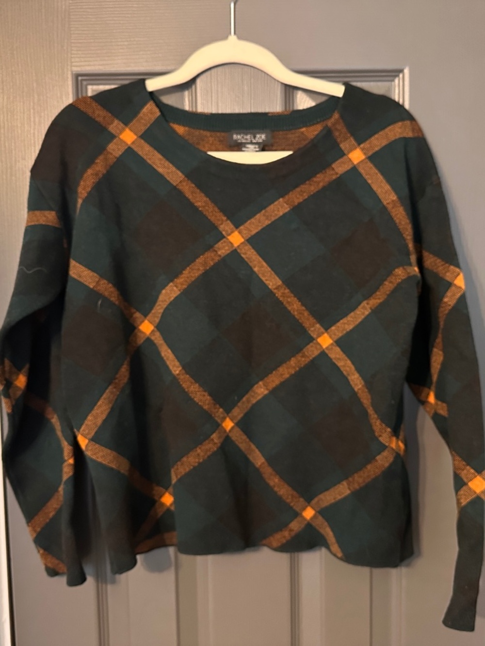 Rachel Zoe Green Plaid Sweater